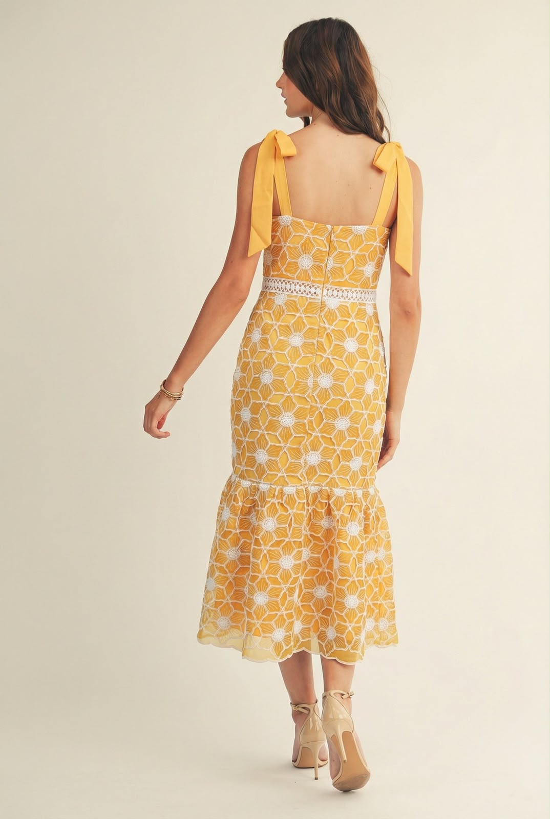 Golden Daisy Midi Dress