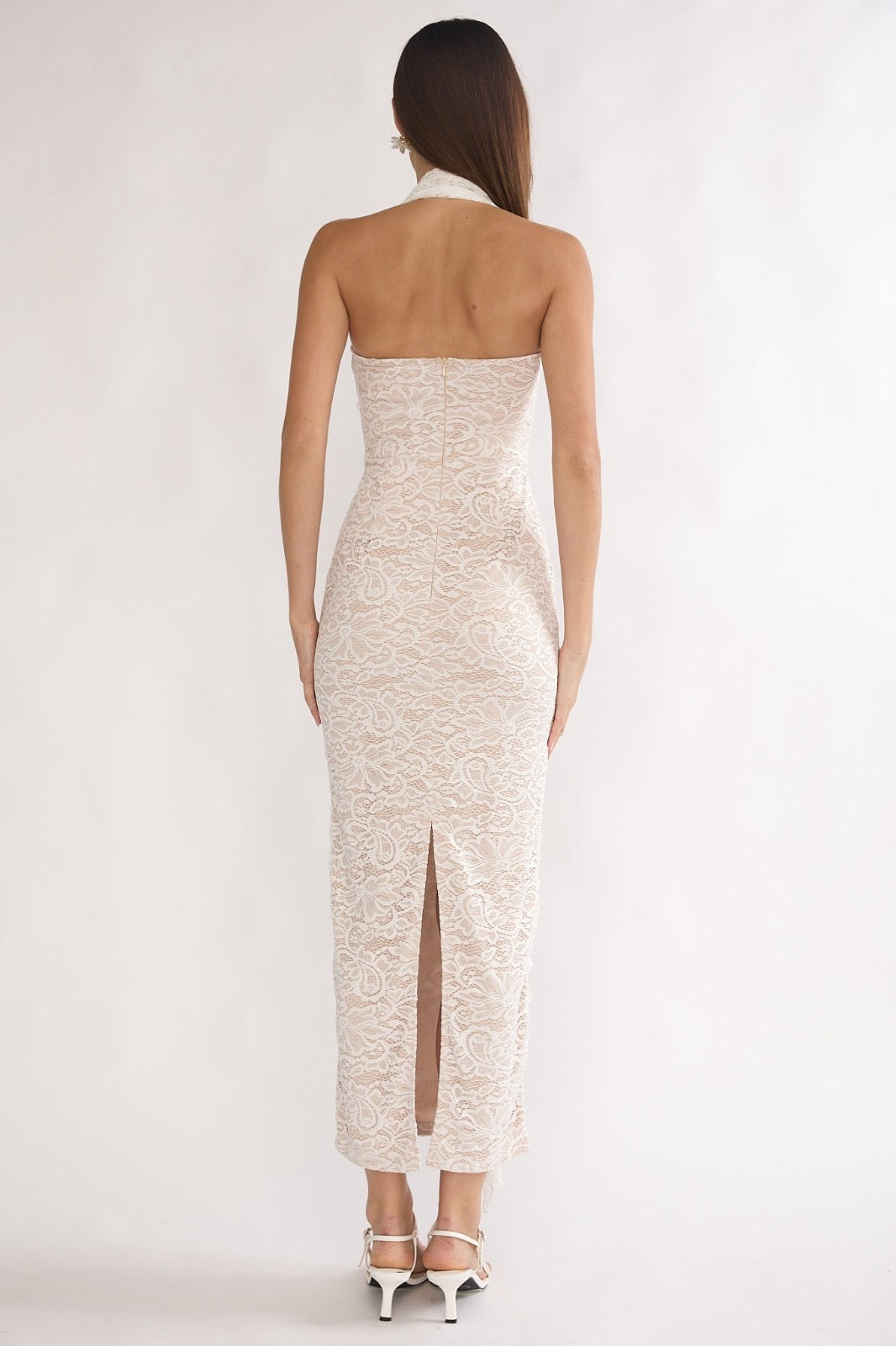 Ivory Lace Midi Dress