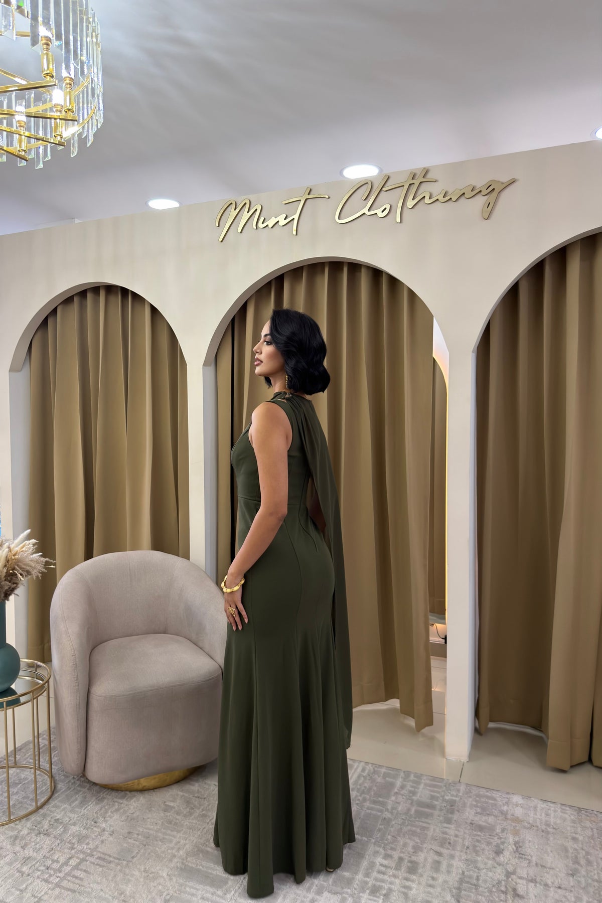 Denisse Olive Maxi Dress