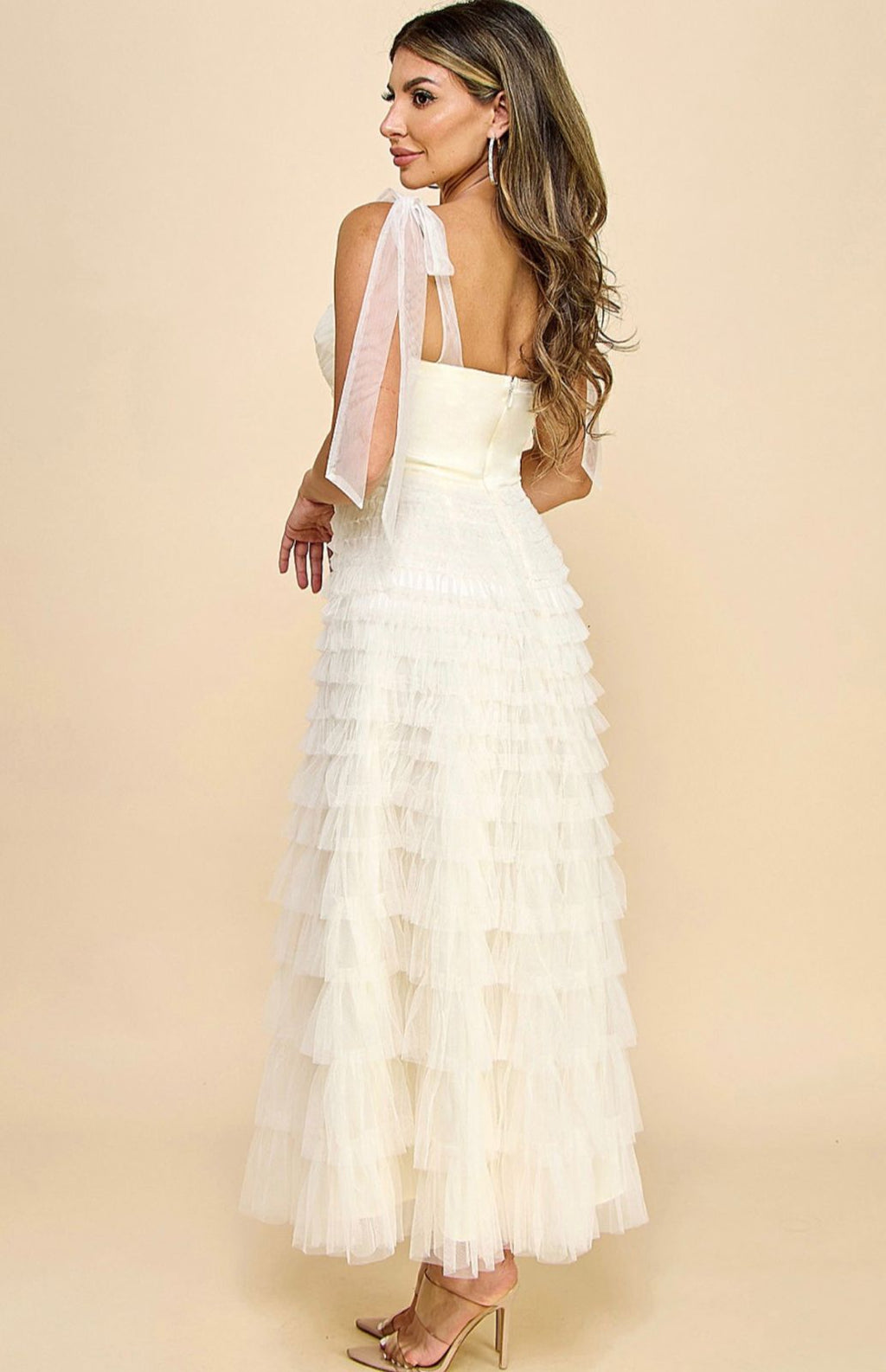 Elena Cream Midi Dress