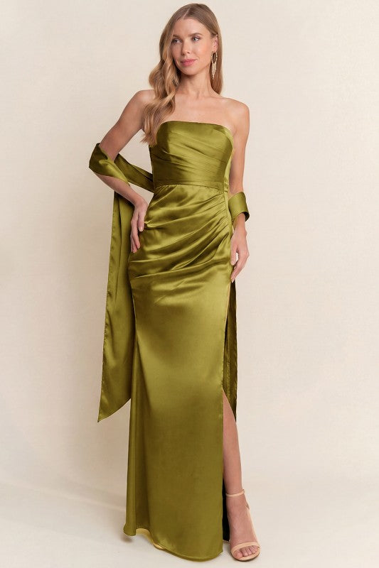 Brena Light Olive Maxi Dress