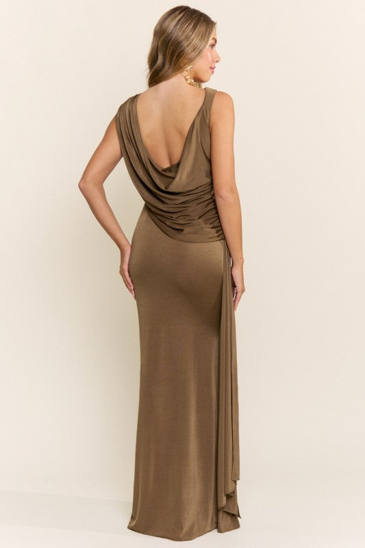 Kany Brown Maxi Dress