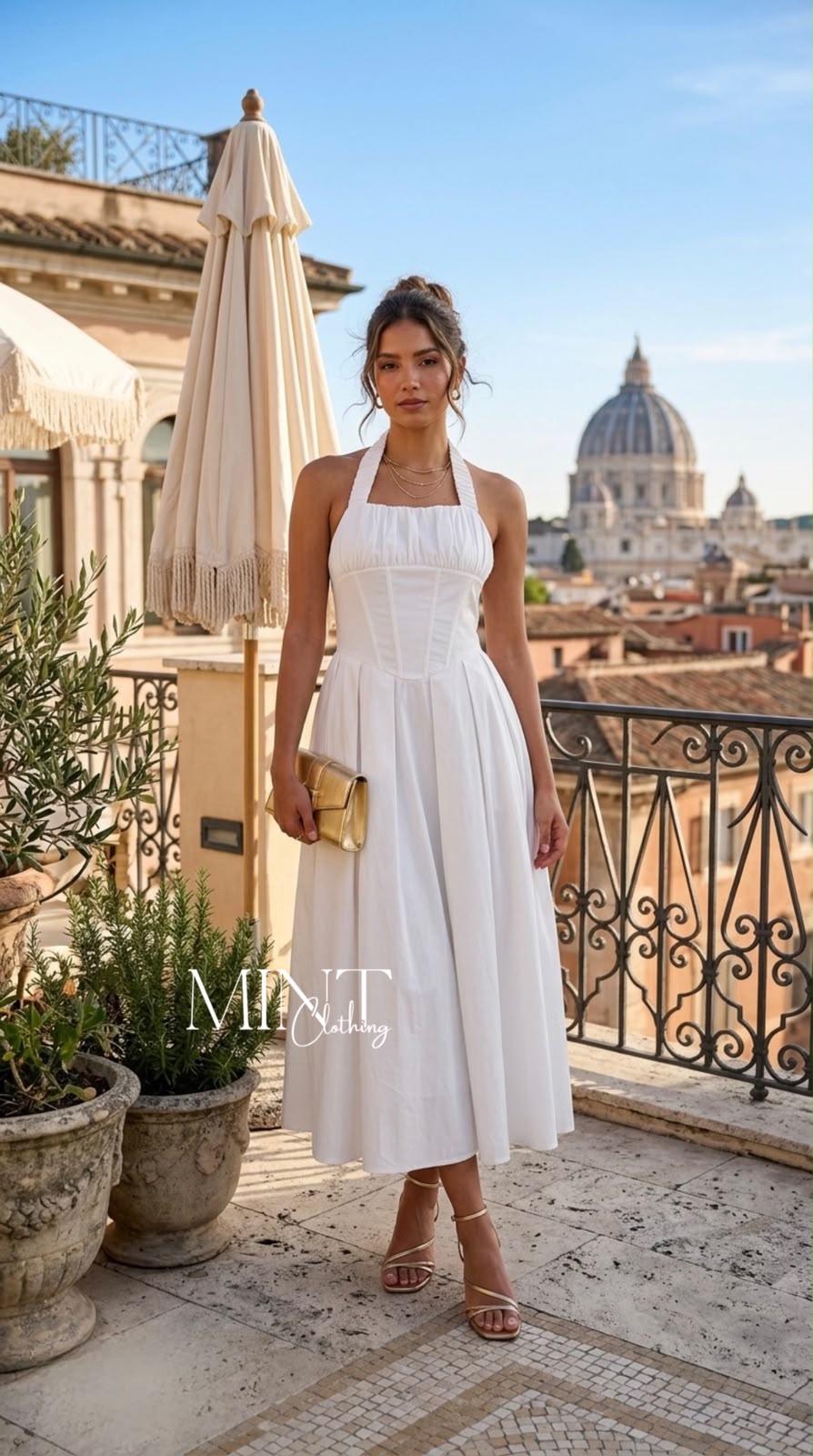 Off White Midi Dress