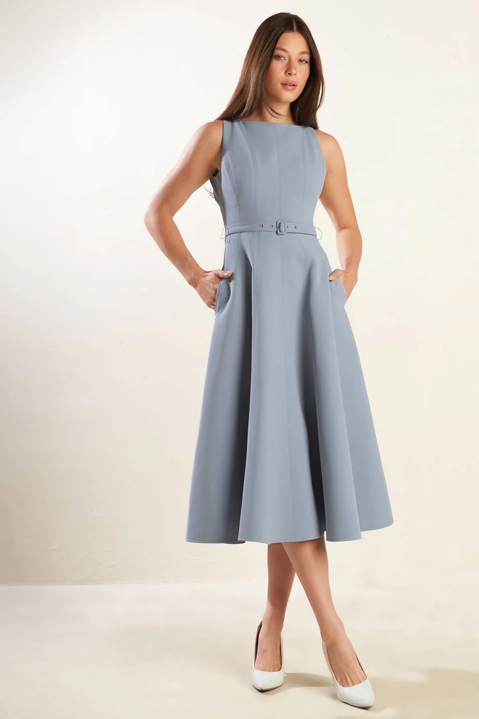 Light Blue Midi Dress