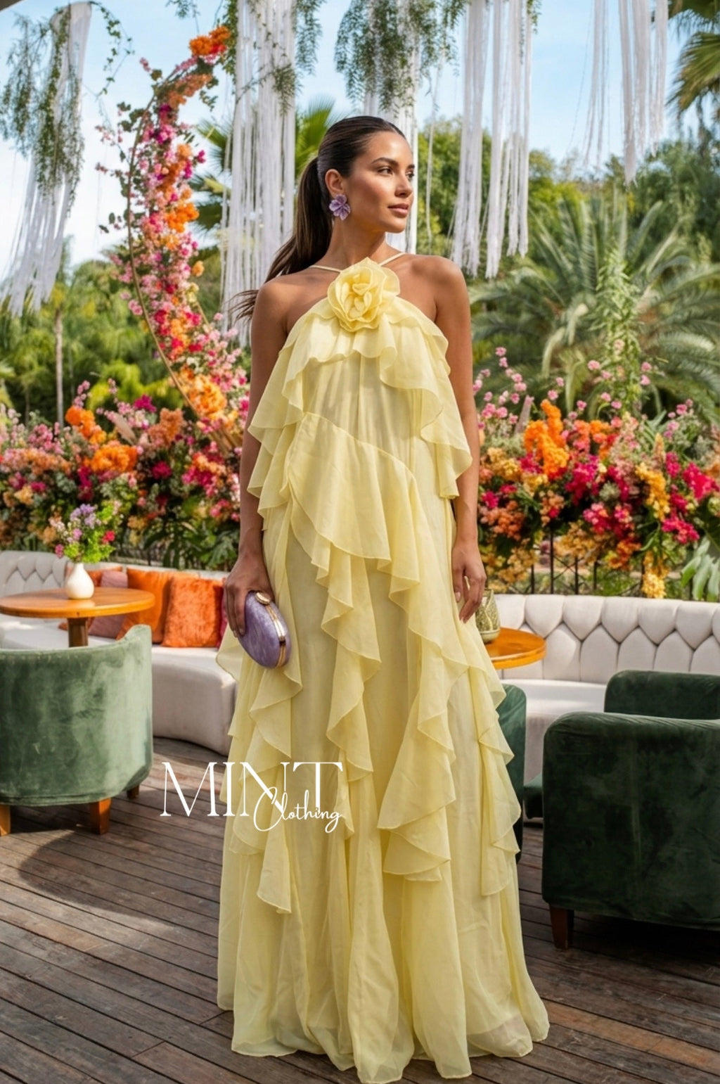 Camelia Butter Yellow Maxi Dress