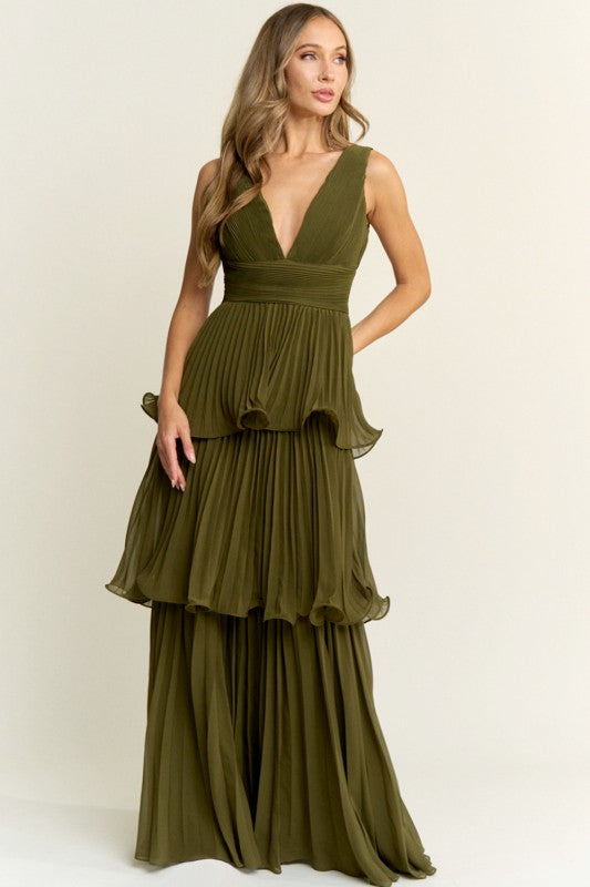 Azucena Olive Maxi Dress