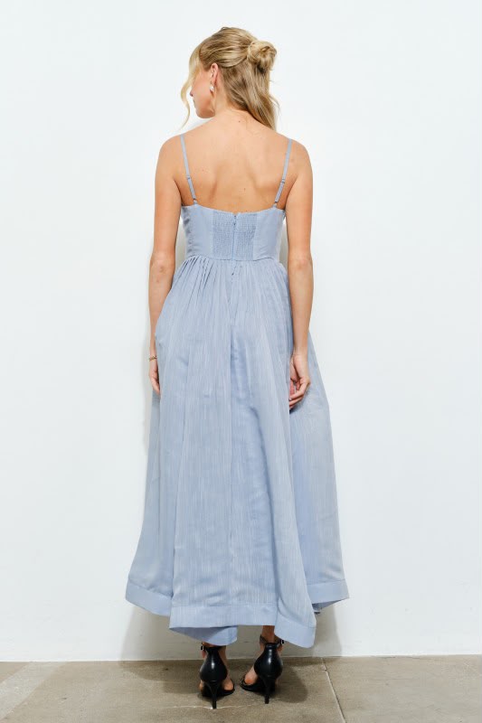Romantic Organza Princess Pleated Midi Dress
