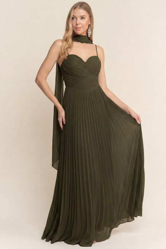 Suseth Olive Maxi Dress
