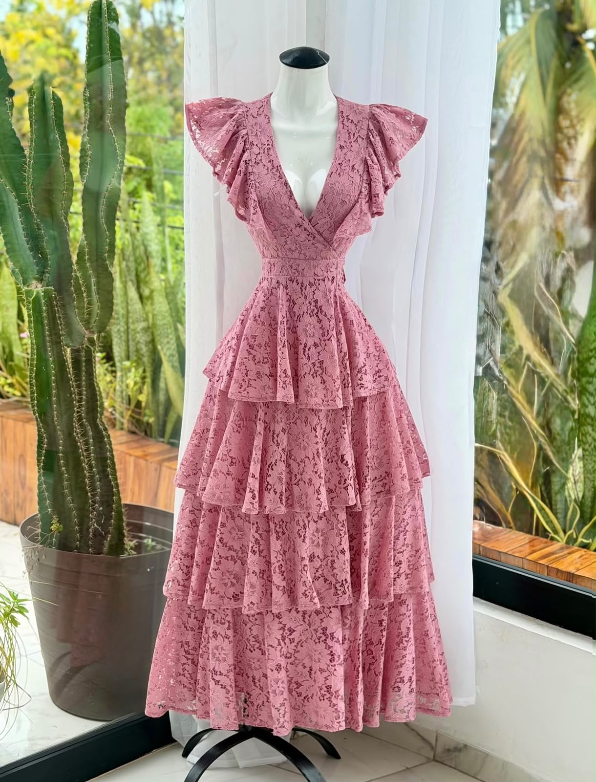 Rose Montmartre Midi Dress