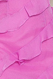 Shimmery Cascade Ruffled Tiered Maxi Dress