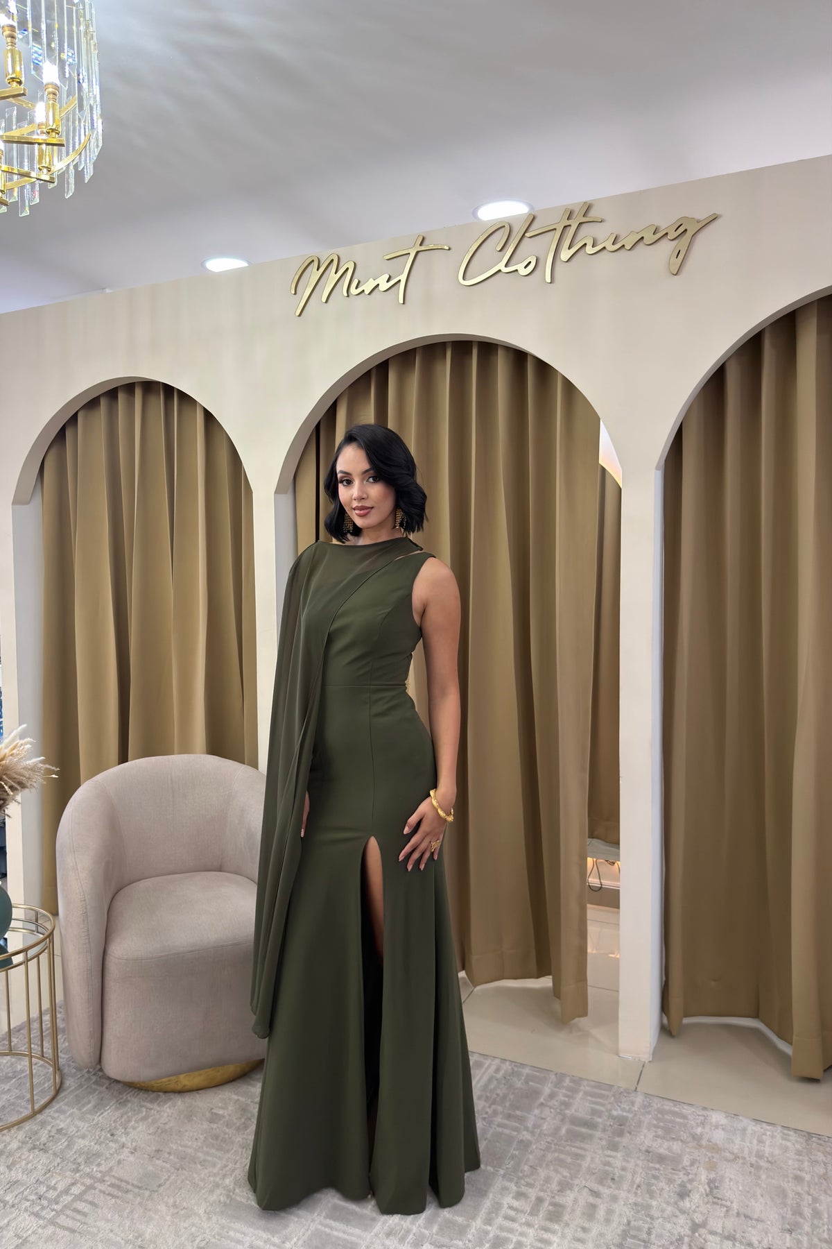 Denisse Olive Maxi Dress
