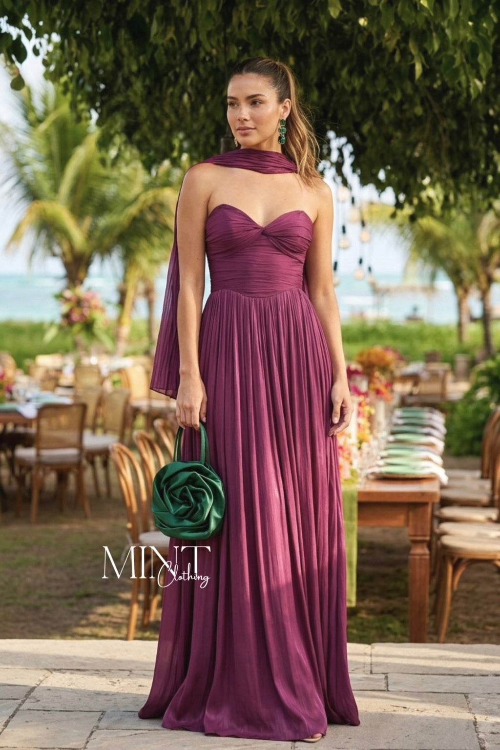 Thelma Plum Maxi Dress