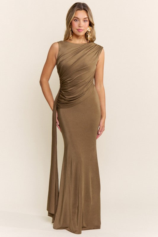 Kany Brown Maxi Dress