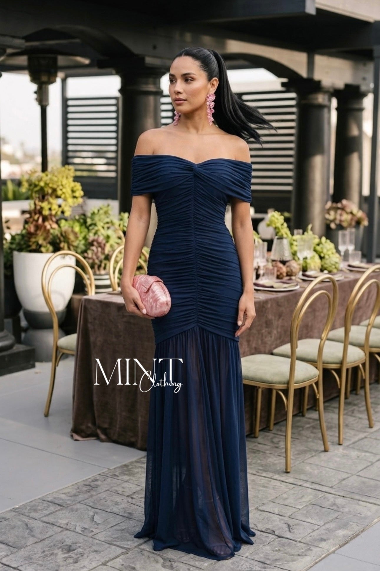 Ignazia Navy Maxi Dress
