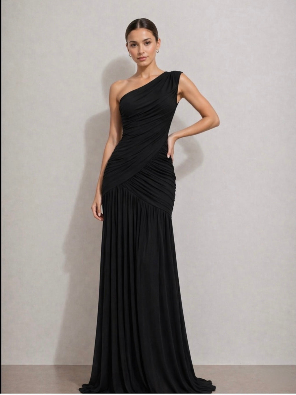 Notte di Roma One-Shoulder Gown