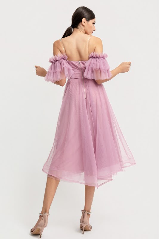 Rosé Belle Midi Dress