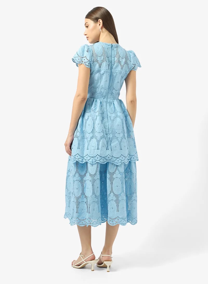 Sky Lace Midi Dress