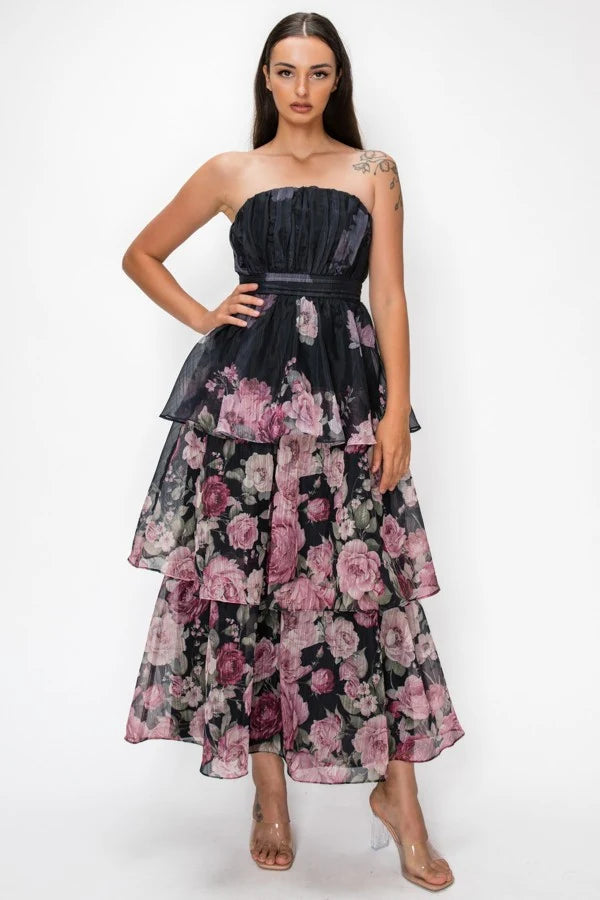 Aracely Floral Midi Dress