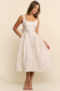 Isabelle Ivory Jacquard Midi Dress