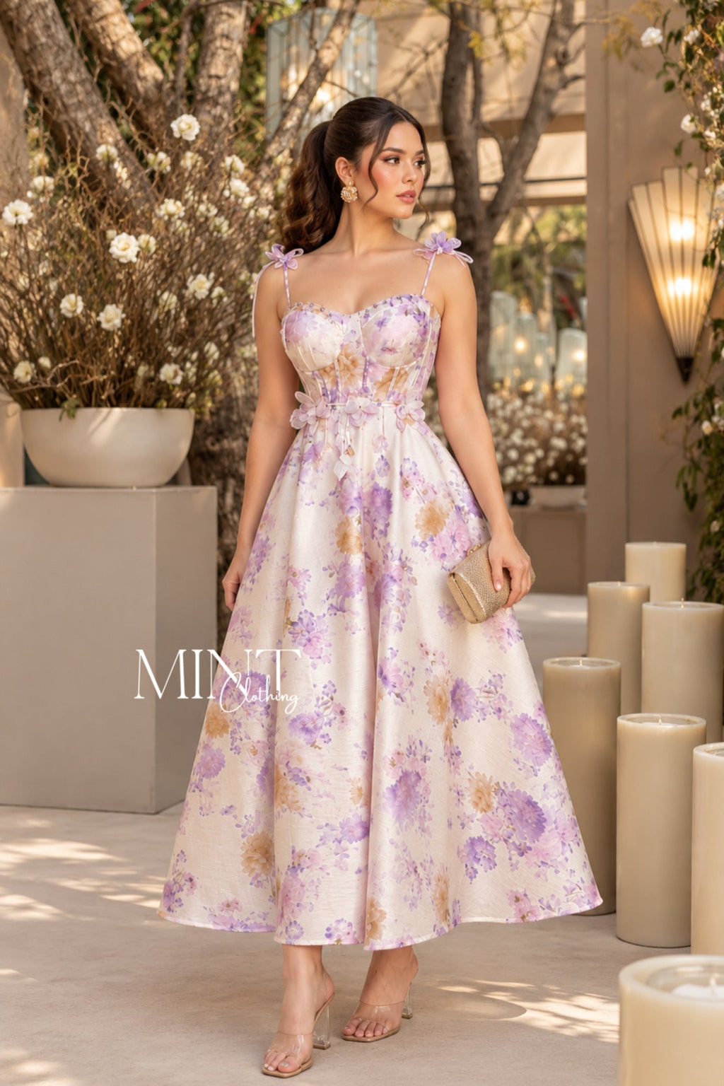 Lavender Jardin Midi Dress