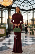 Elara Maroon Maxi Dress