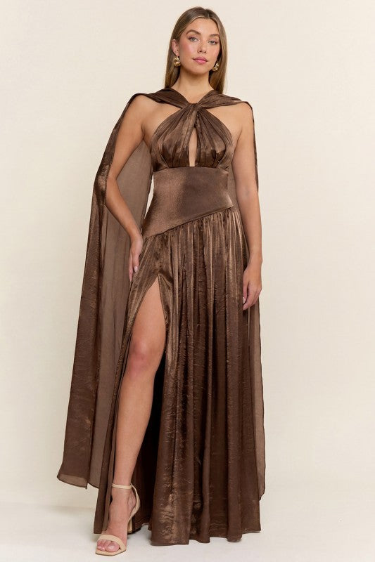 Nadira Bronze Maxi Dress