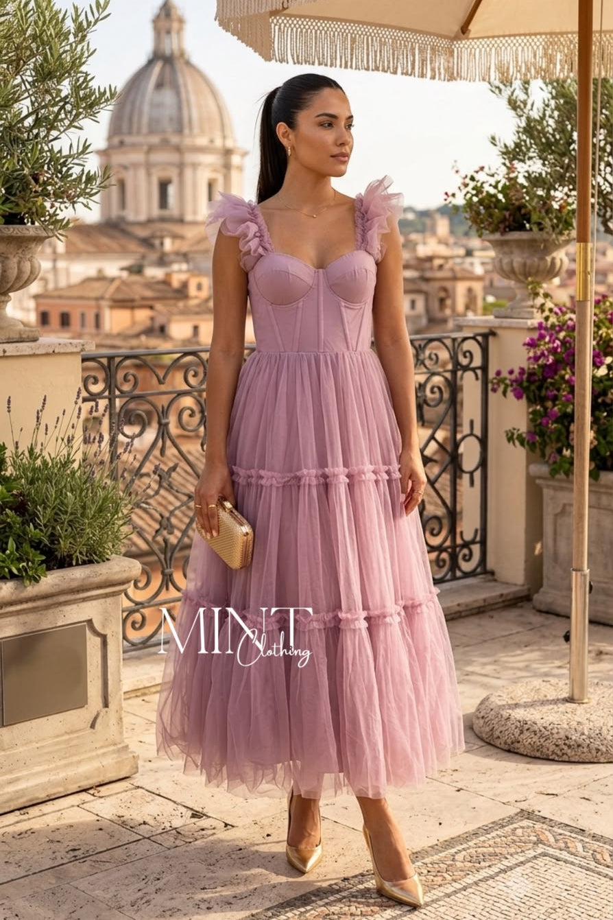 Mauve Rêverie Midi Dress