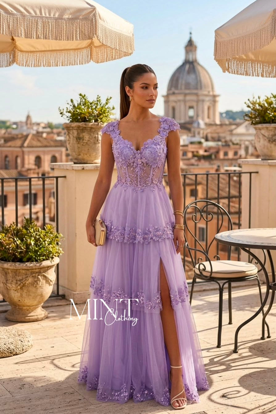 Lavande Impériale Maxi Dress