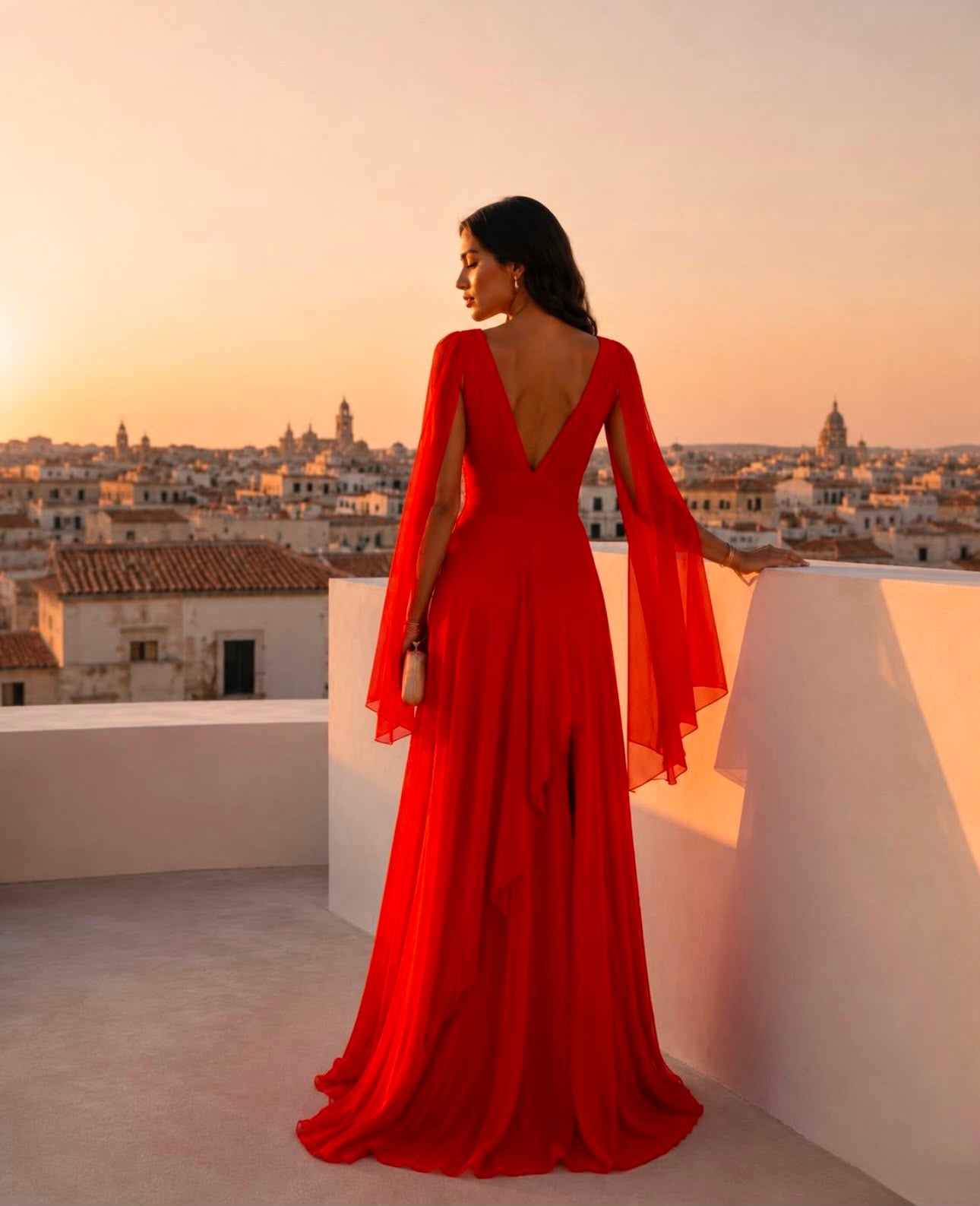 Long Sleeve A-line Layered Maxi Dress