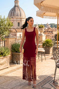 Crimson Allure Midi Dress