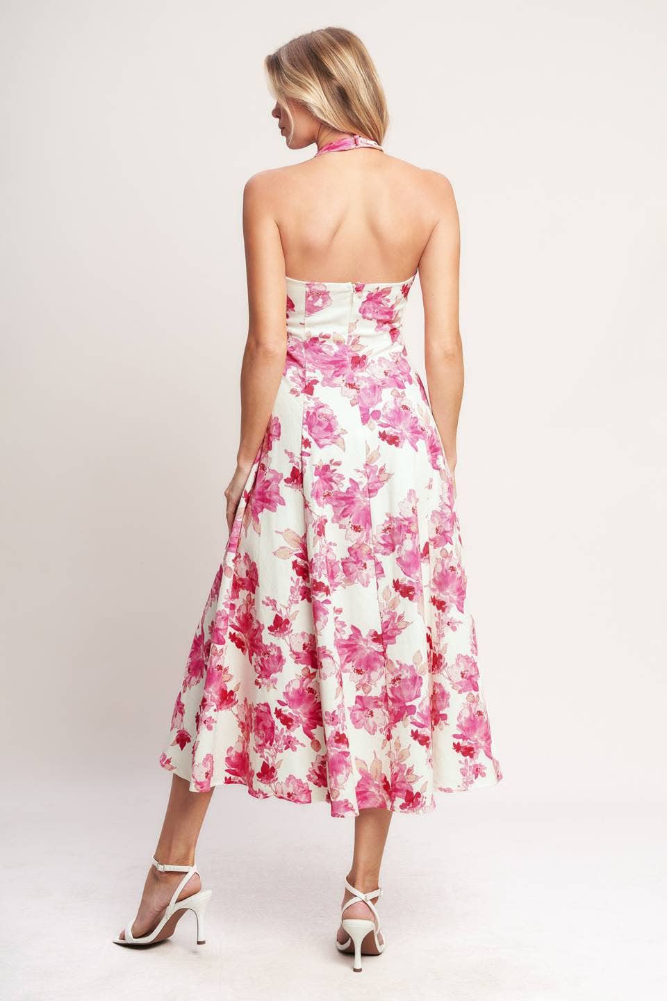 Fuchsia Bloom Midi Dress