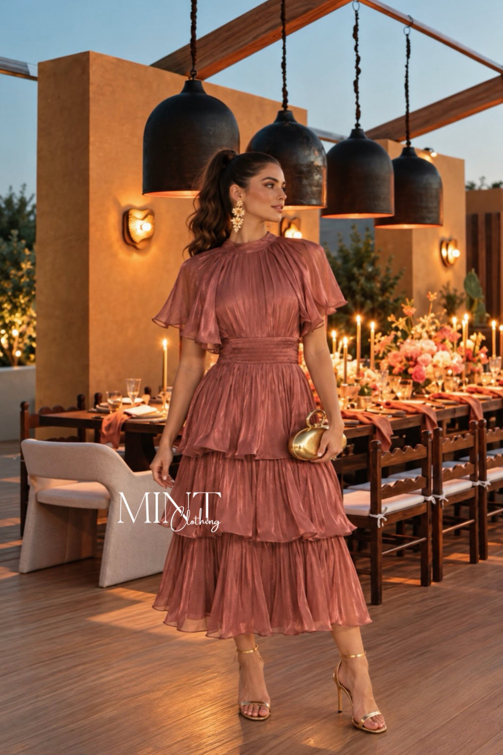 Sadia Marsala Midi Dress