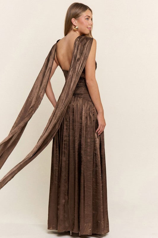 Nadira Bronze Maxi Dress