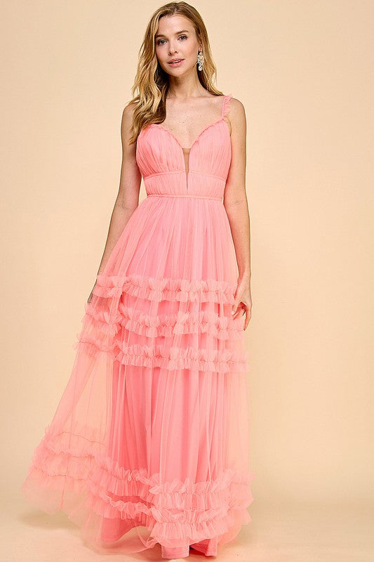 Corallina Tulle Maxi Dress
