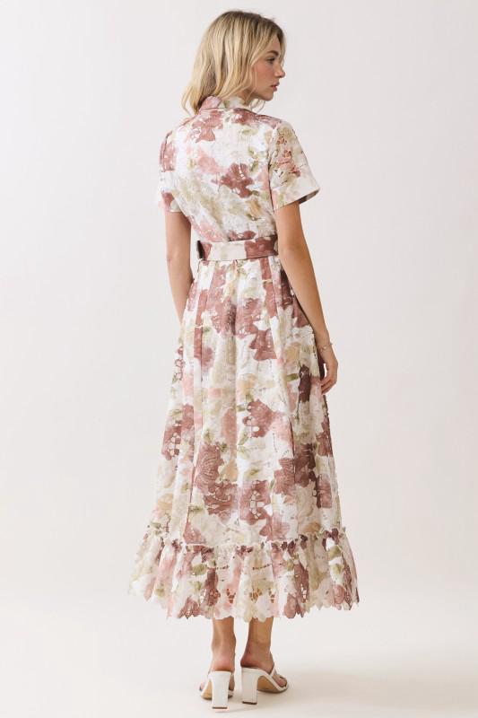 Floral Embroided Midi Dress