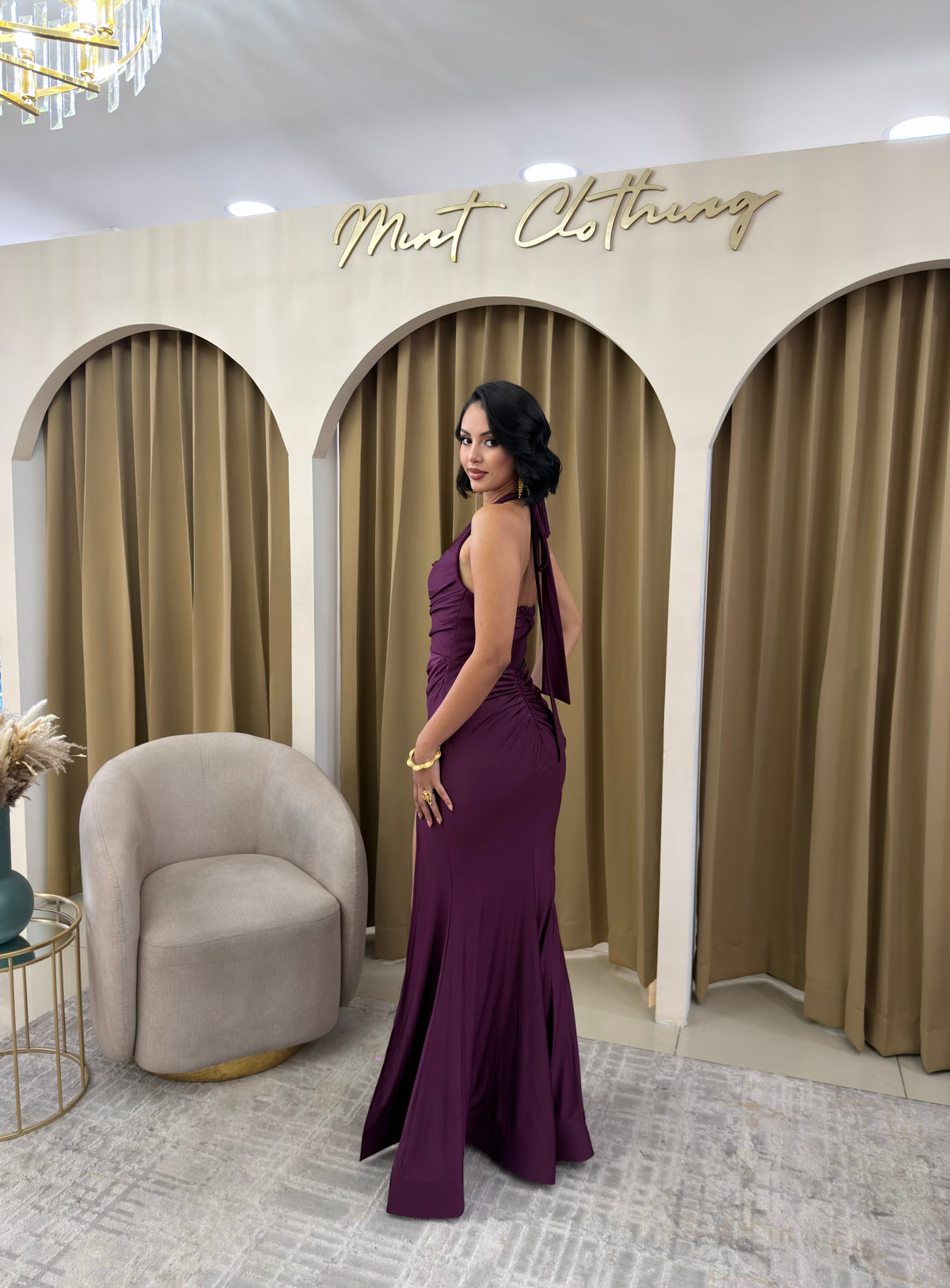 Ariadna Plum Maxi Dress
