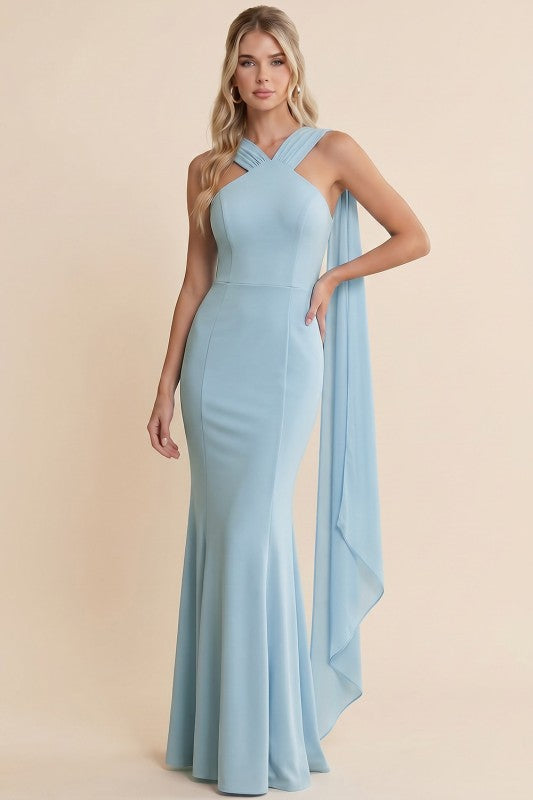 Alba Powder Blue Maxi Dress