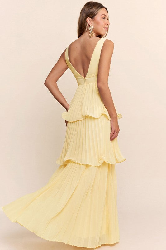 Azucena Pale Yellow Maxi Dress