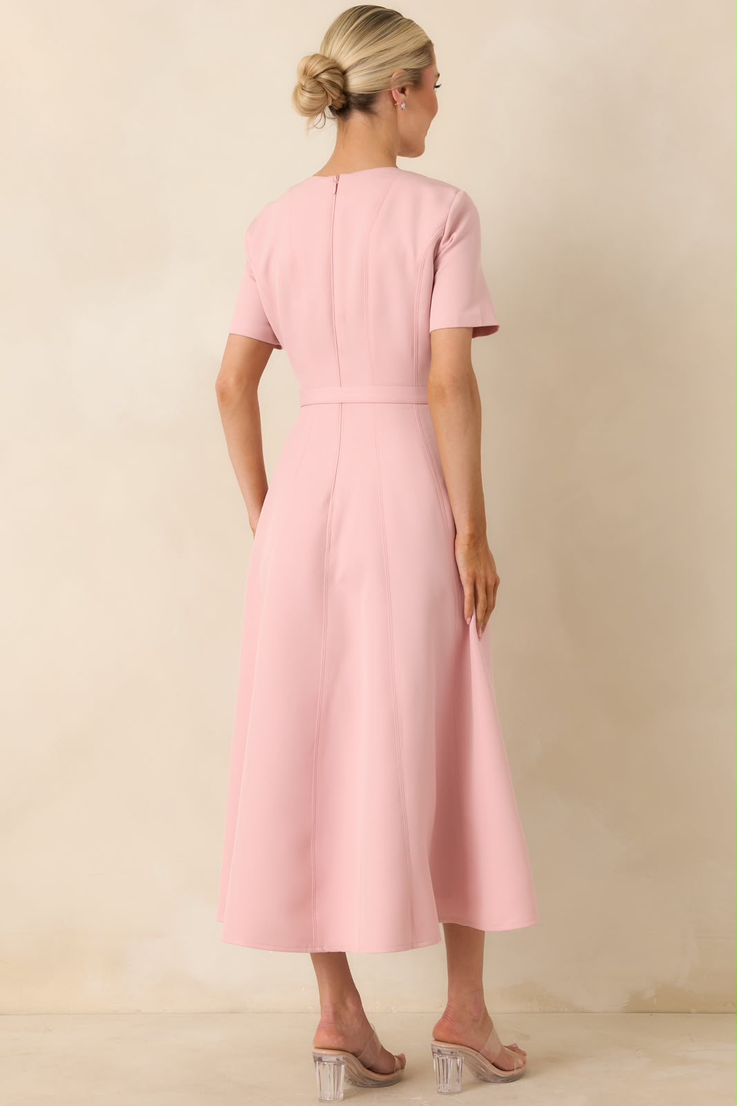 Baby Pink Midi Dress