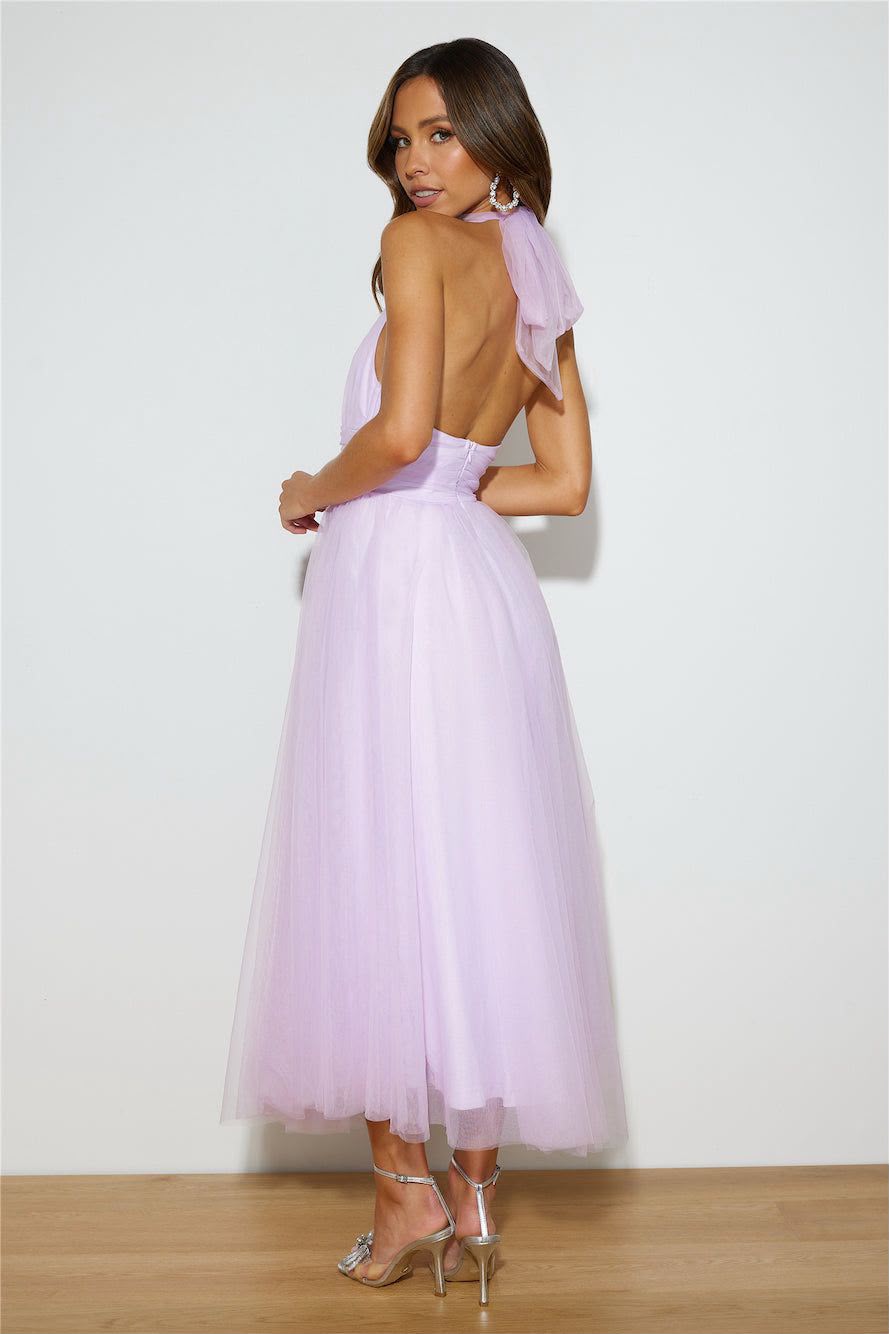 Lavender Étoile Tulle Midi Dress