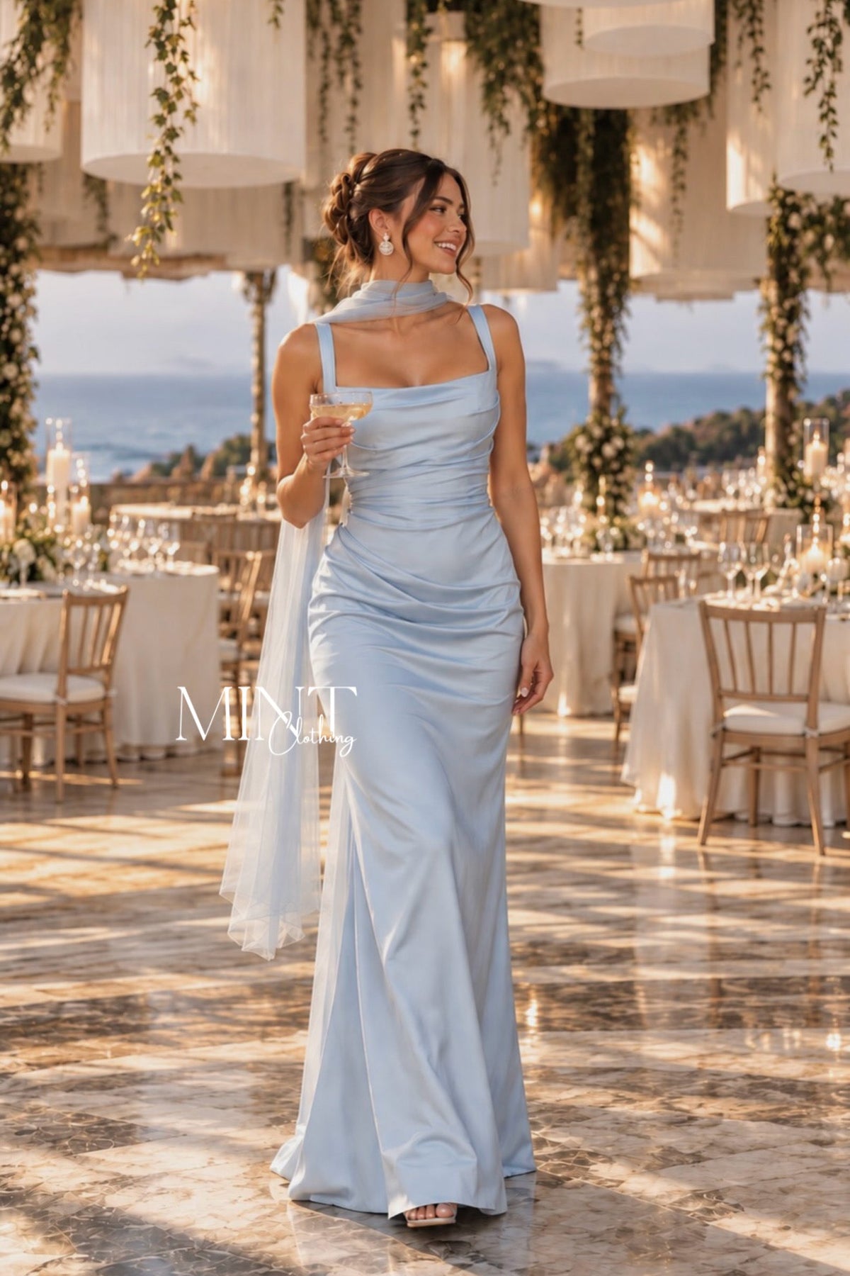 Tahis Baby Blue Maxi Dress