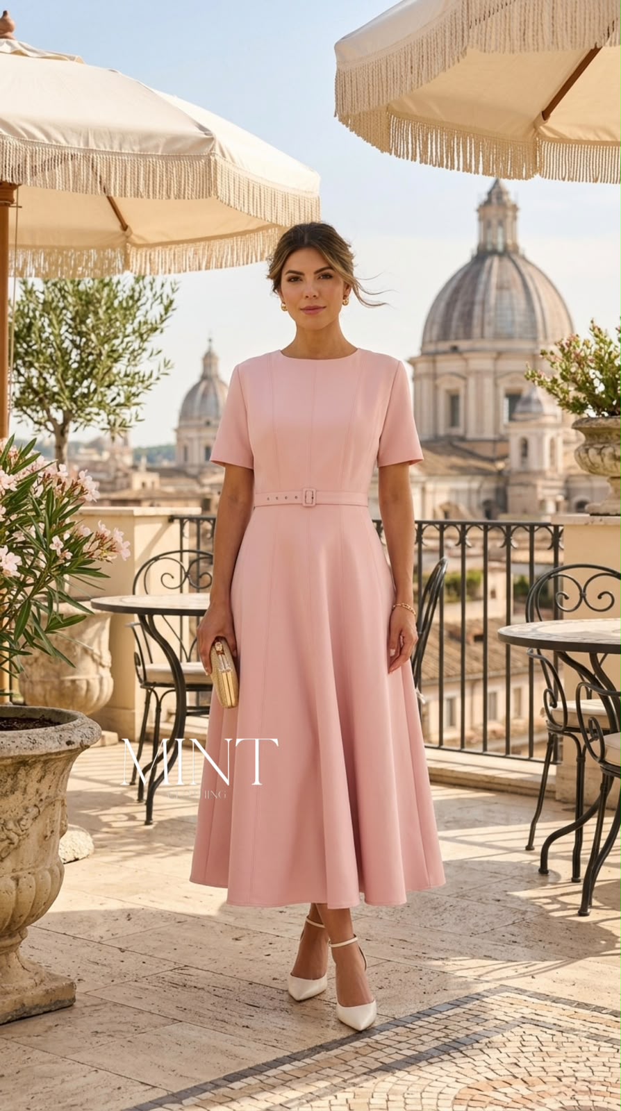 Baby Pink Midi Dress