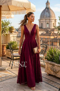 Bordeaux Bloom Maxi Dress