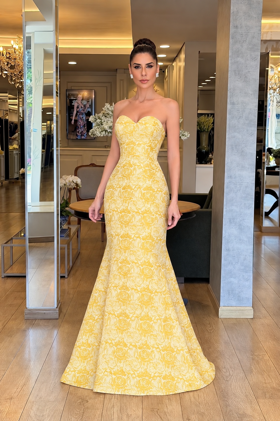 Alessandra Butter Yellow Mermaid Dress