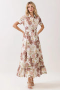 Floral Embroided Midi Dress