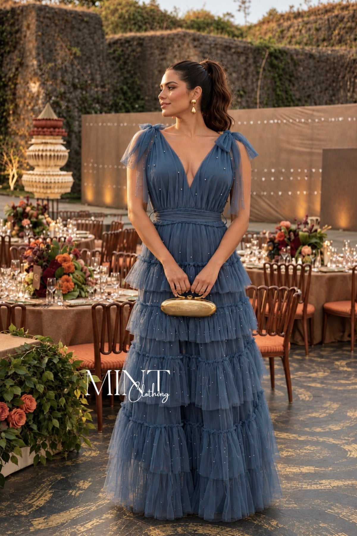 Becca Dusty Blue Maxi Dress