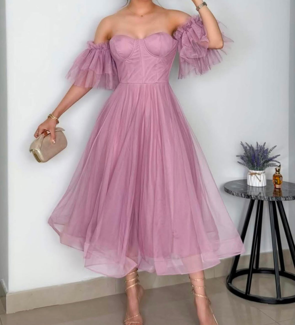 Rosé Belle Midi Dress