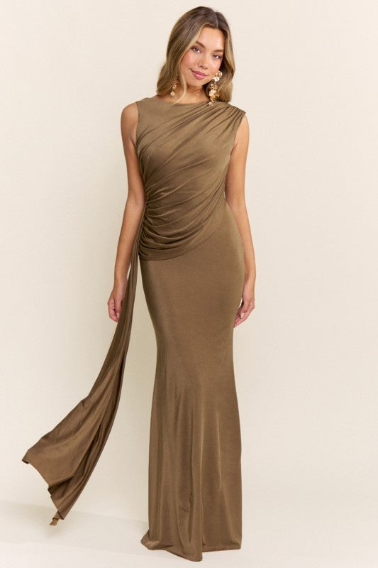 Kany Brown Maxi Dress