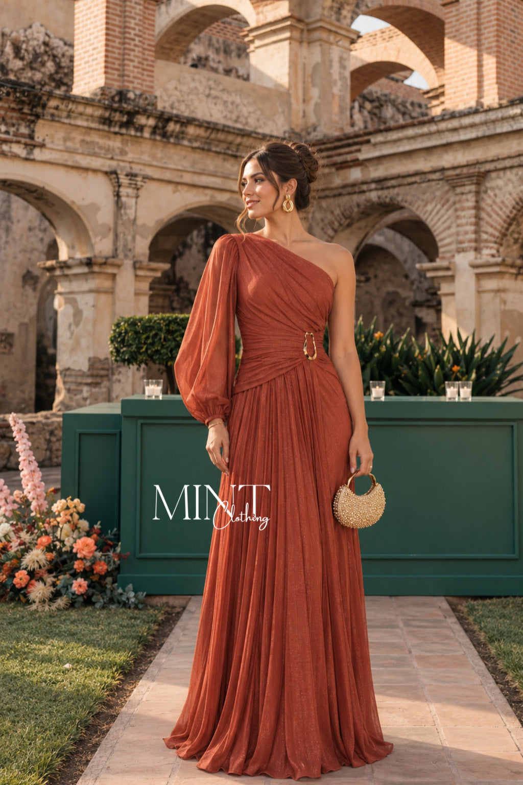 Lizzie Rust Maxi Dress