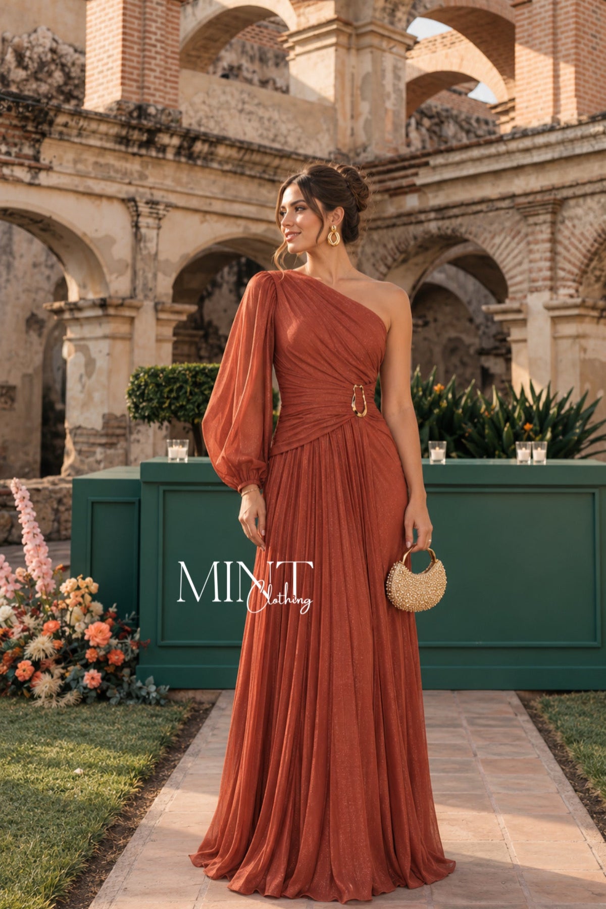 Lizzie Rust Maxi Dress